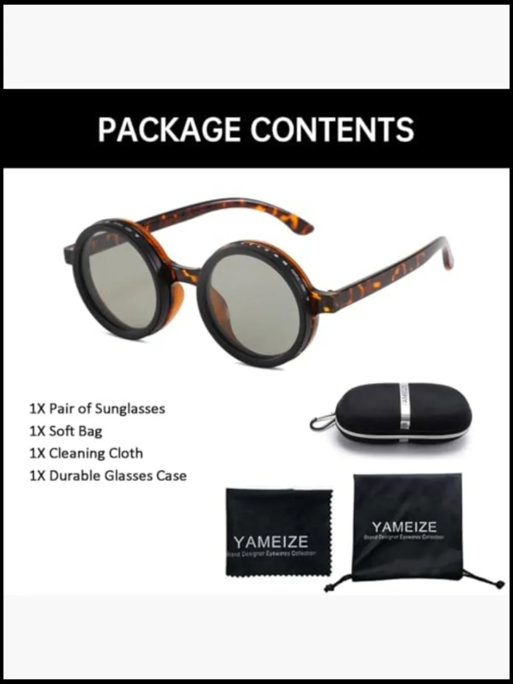 Polarized Round Adjustable Tint Sunglasses UV400 Protection Driving Outdoor
